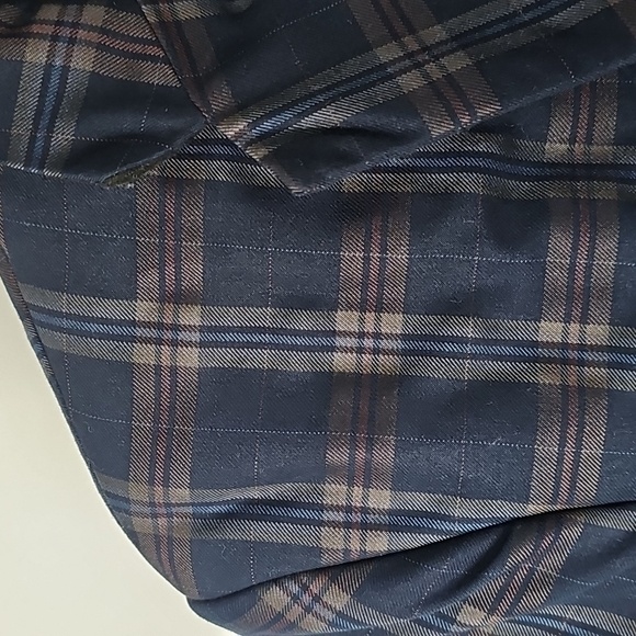 BooHoo Man Blue Plaid Blazer Jacket - Picture 3 of 10